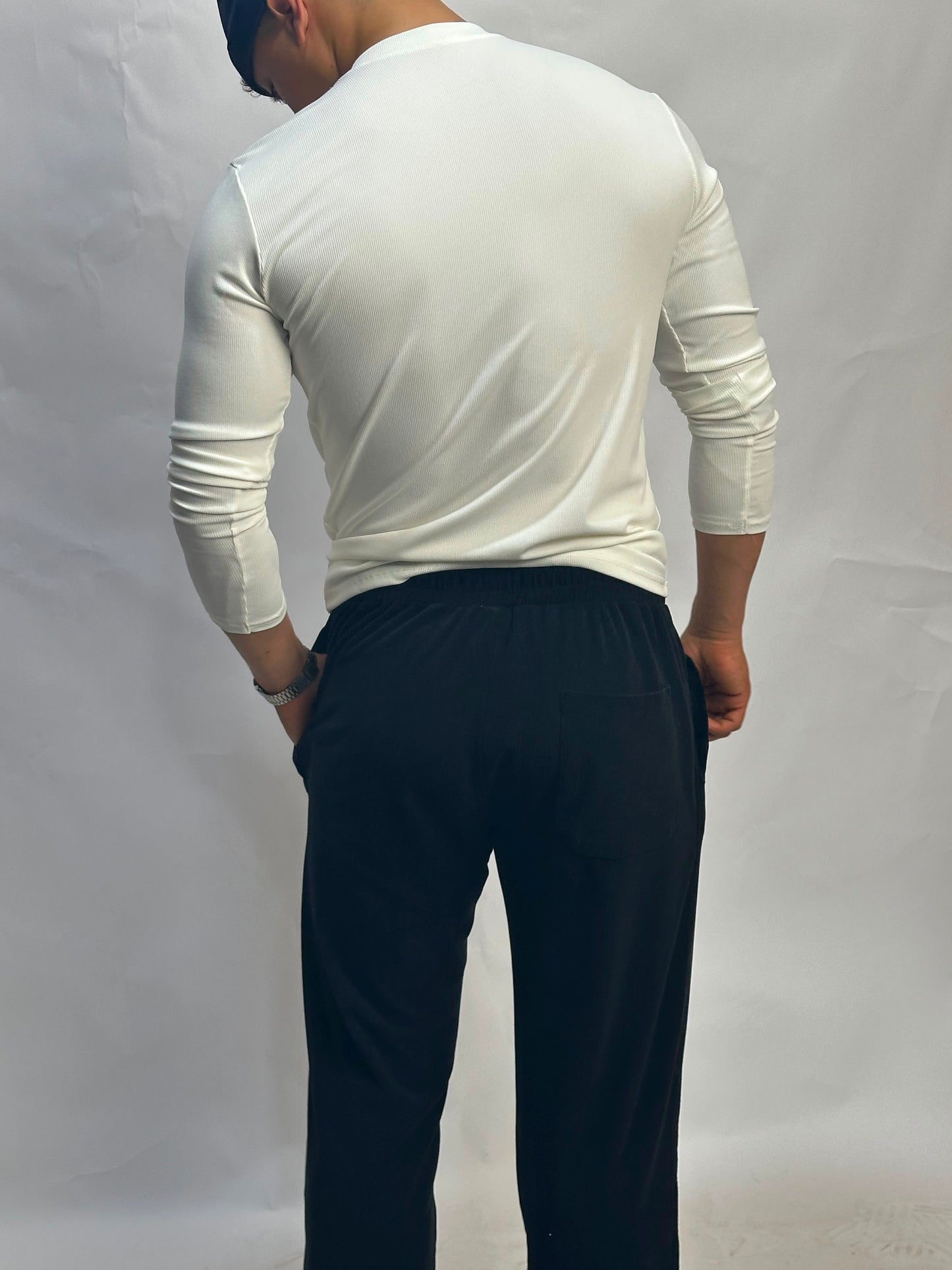 Henley Short Blanc long sleeves