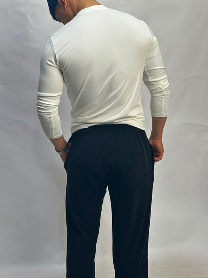 Henley Short Blanc long sleeves