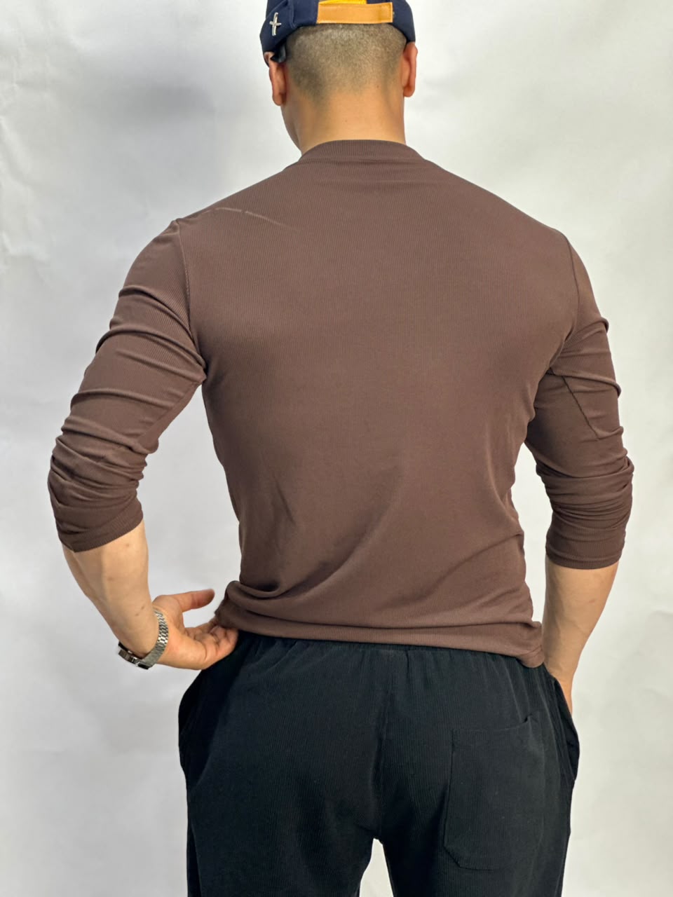 Henley Short Marron Long Sleeves