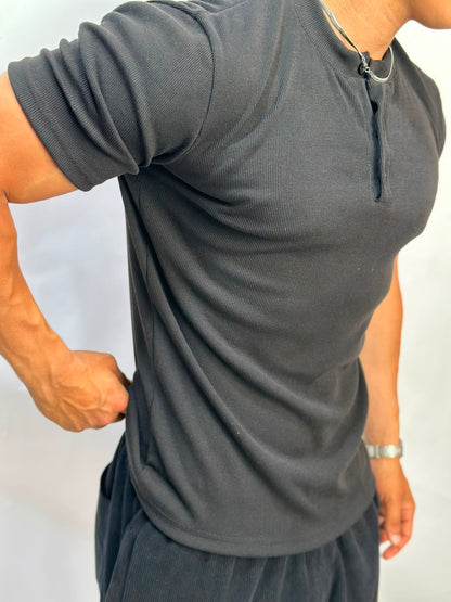 Henley T-shirt Noir