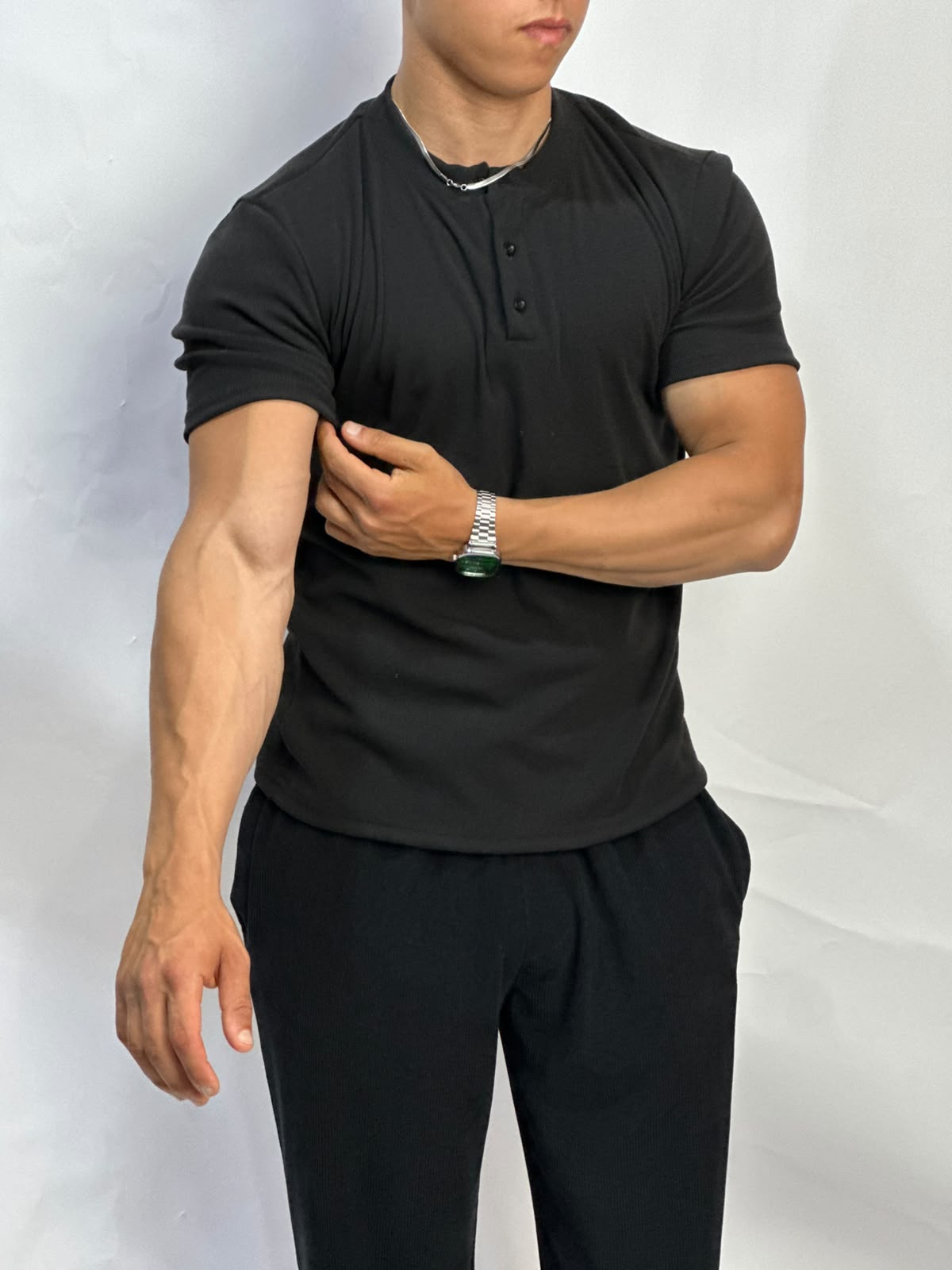 Henley T-shirt Noir