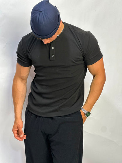 Henley T-shirt Noir