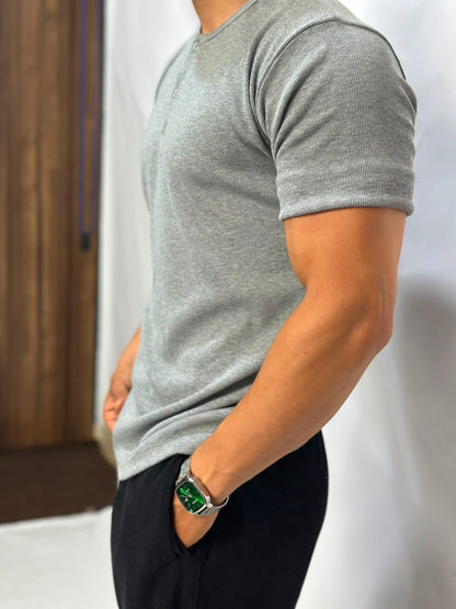 Henley T-shirt gris