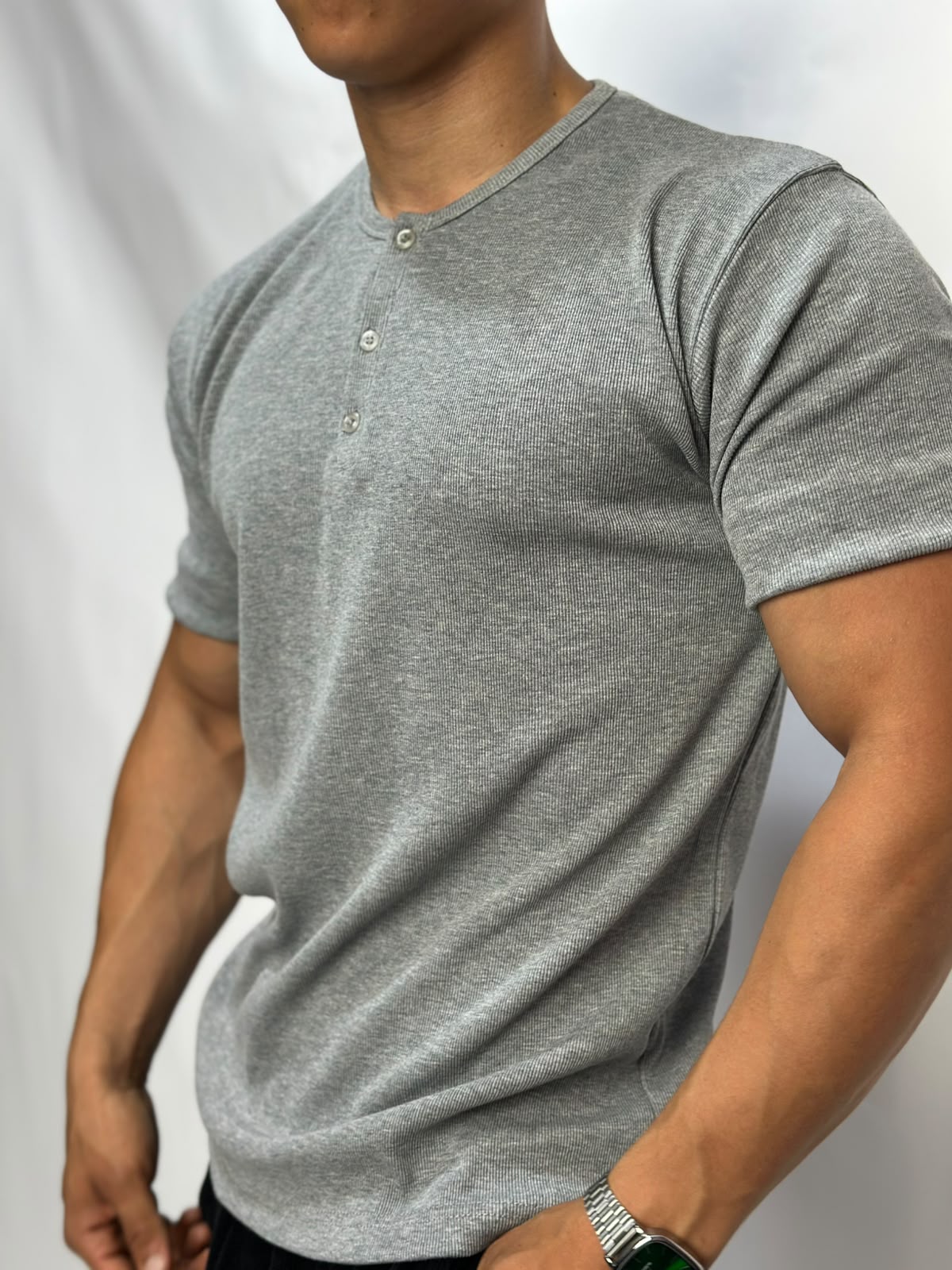Henley T-shirt gris
