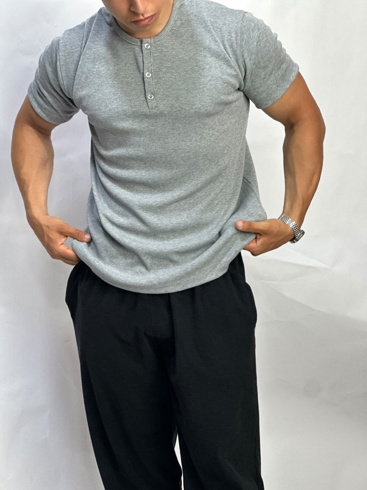 Henley T-shirt gris