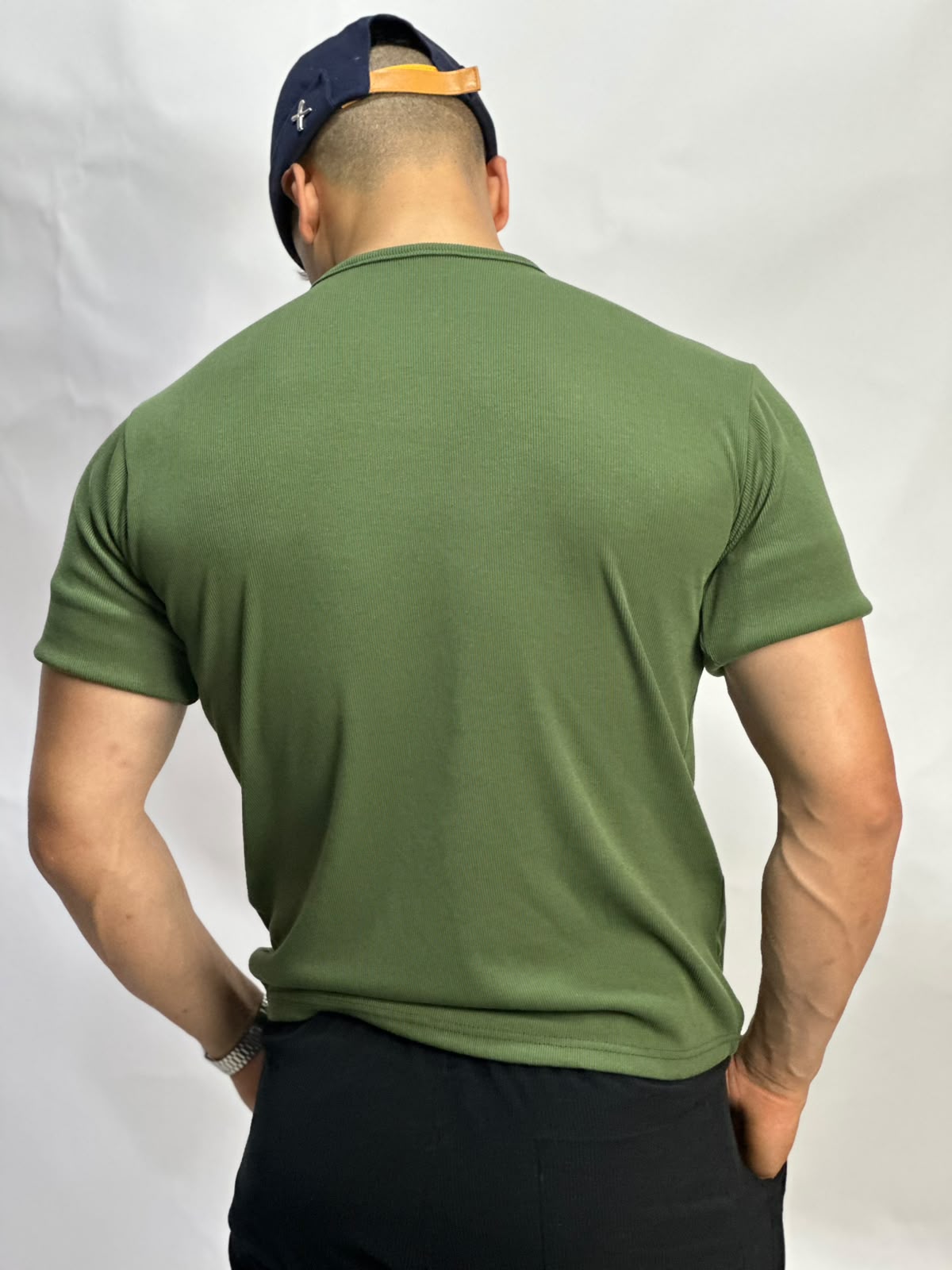 Henley T-shirt vert