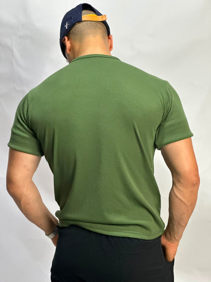 Henley T-shirt vert