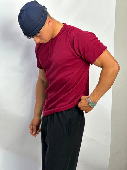 Henley T-shirt Rouge