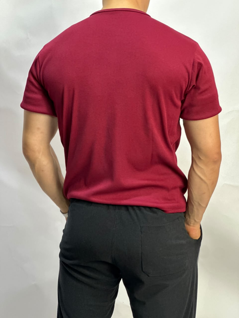 Henley T-shirt Rouge