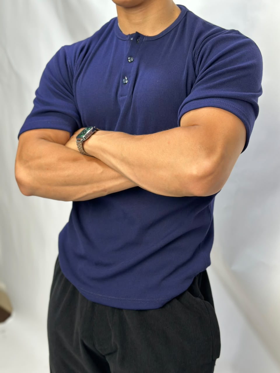 Henley T-shirt Bleu
