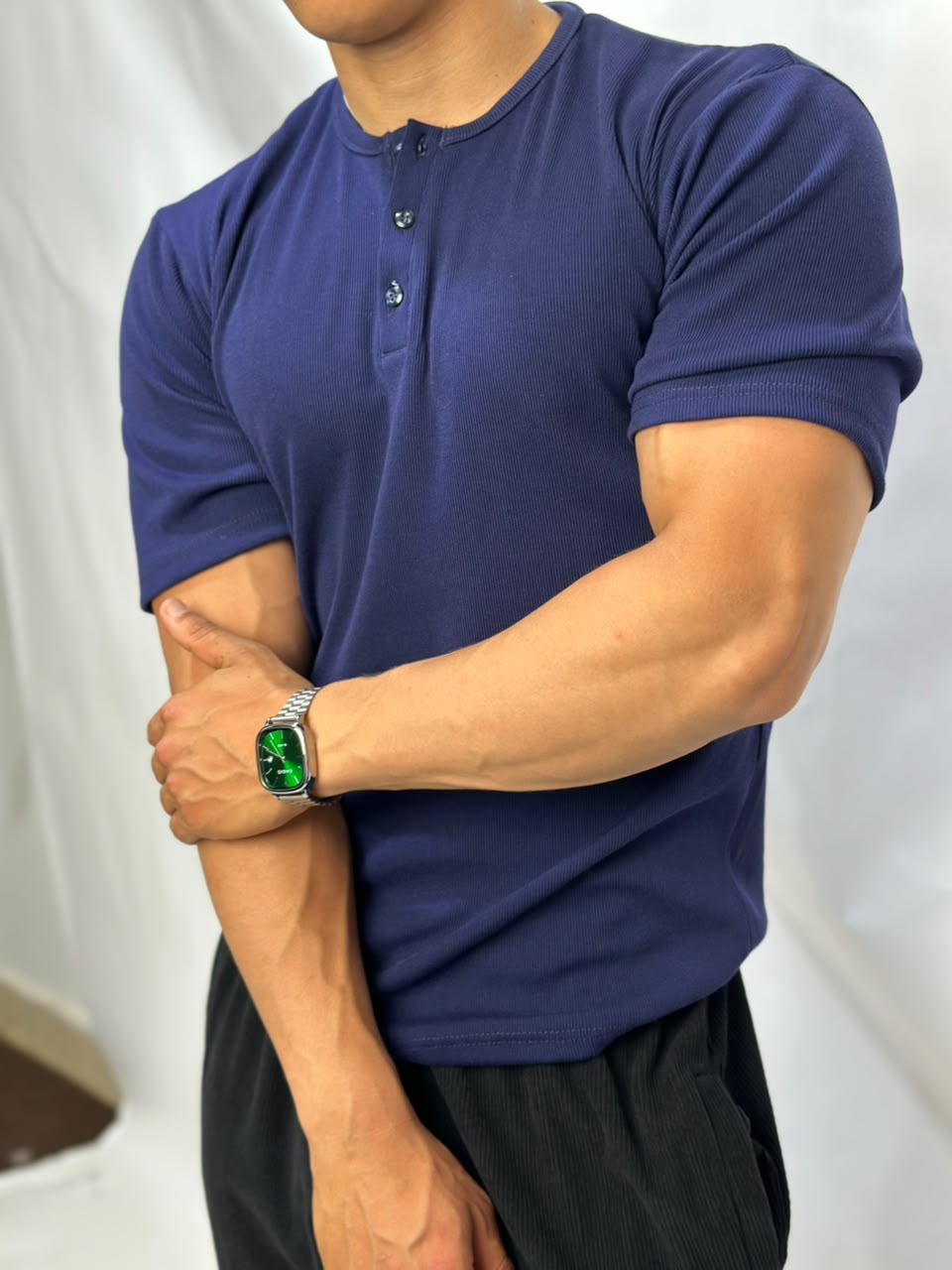 Henley T-shirt Bleu