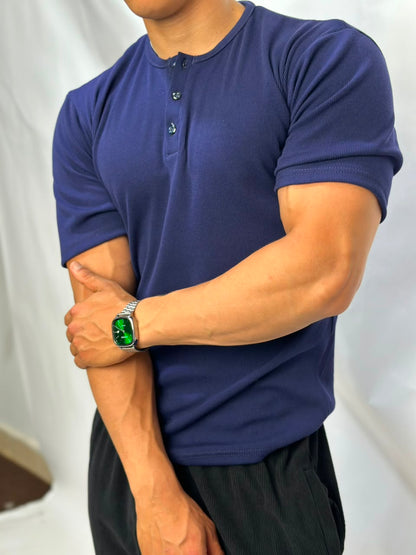Henley T-shirt Bleu