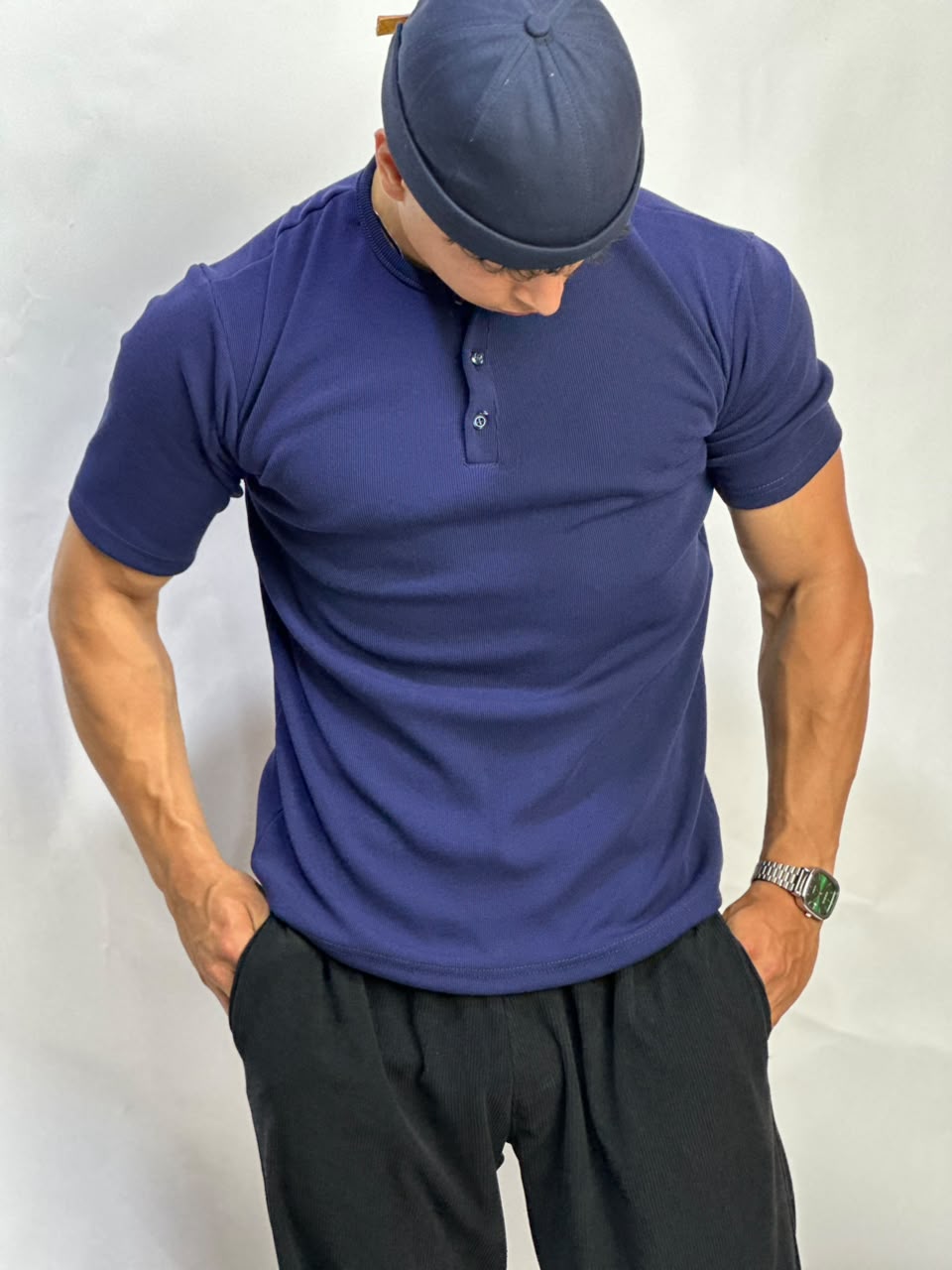 Henley T-shirt Bleu