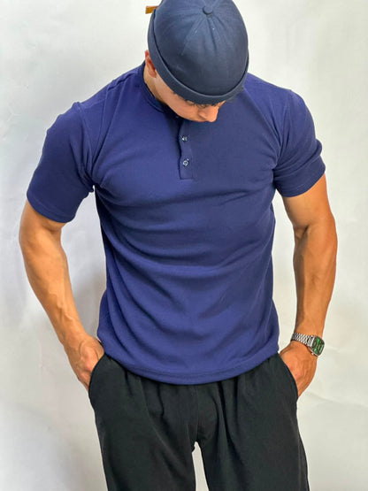 Henley T-shirt Bleu
