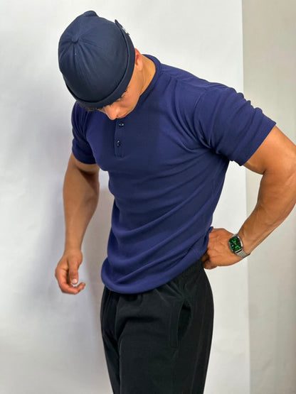 Henley T-shirt Bleu